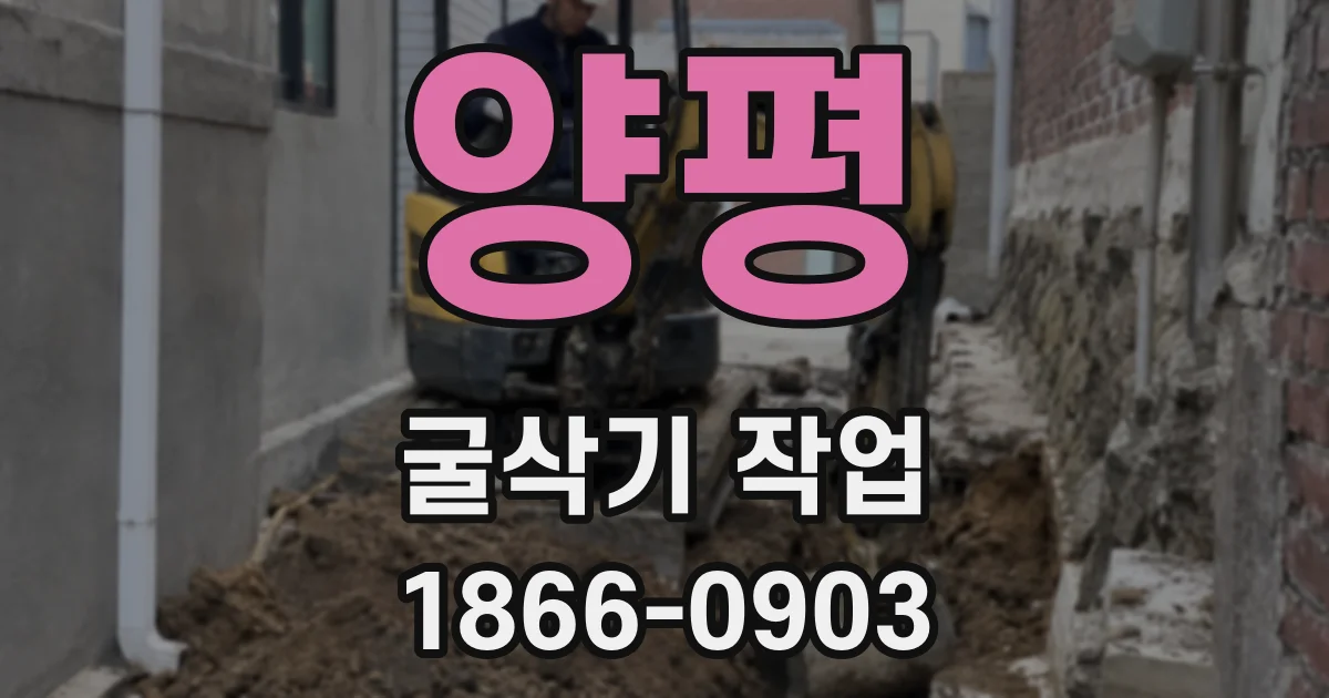 양평 굴삭기 작업