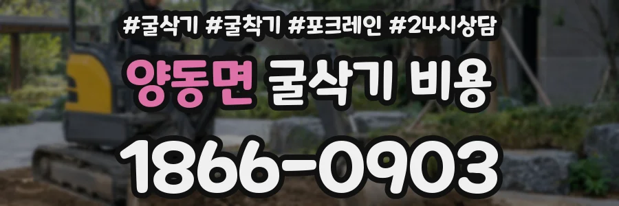양동면 굴삭기 비용