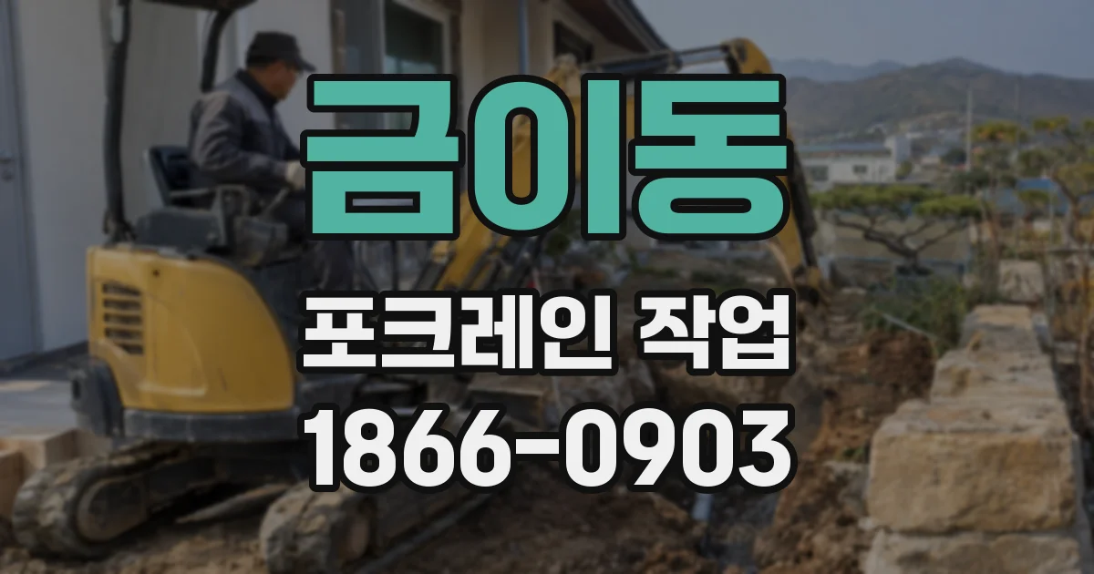 금이동 포크레인 작업