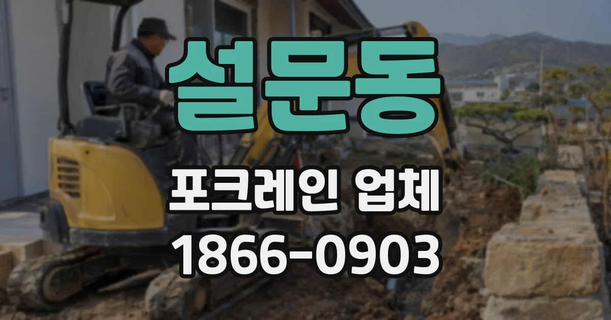 설문동 포크레인 업체