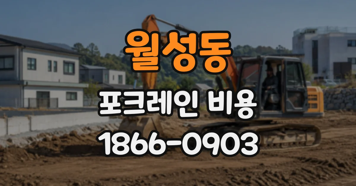 월성동 포크레인비용