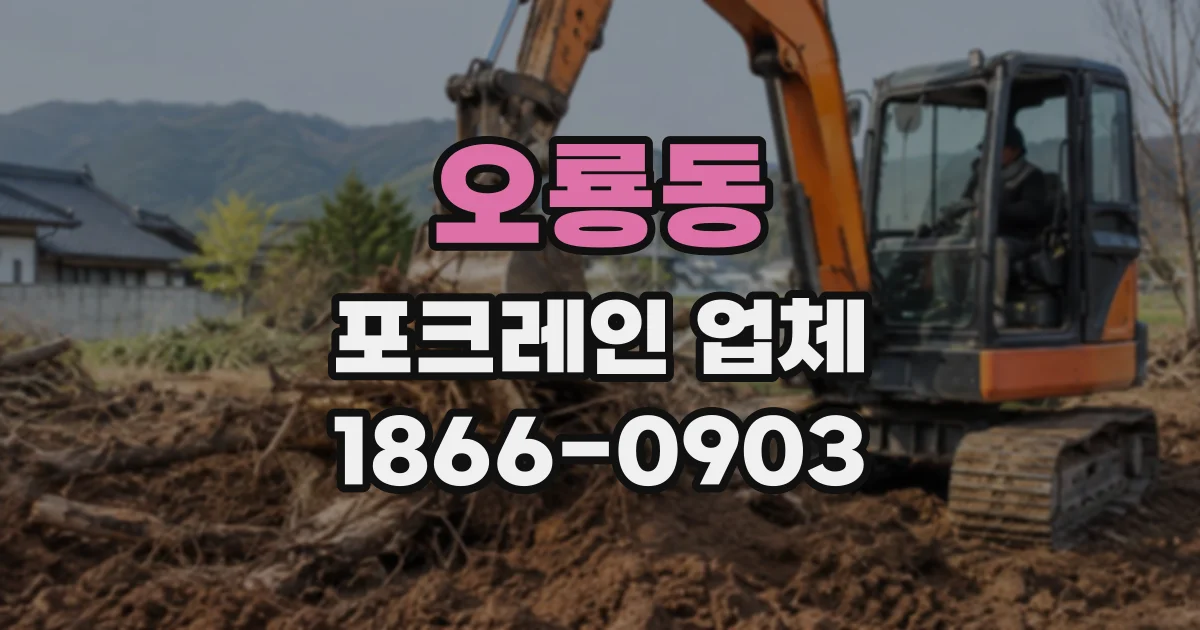 오룡동 포크레인업체
