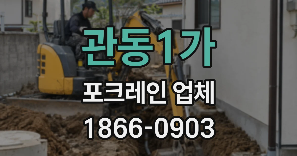 관동1가 포크레인 업체