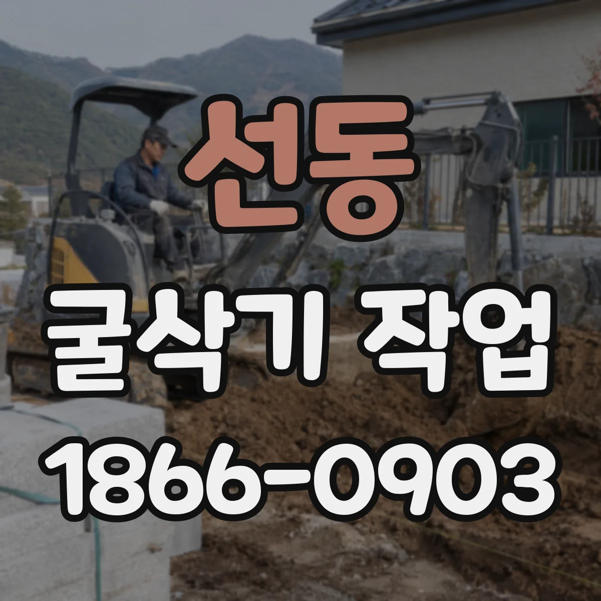선동 굴삭기 작업