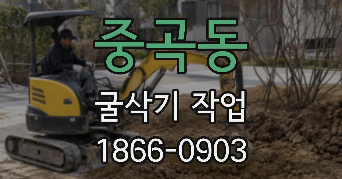 중곡동 굴삭기 작업