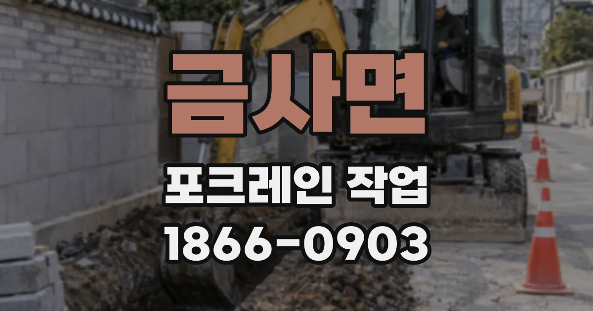 금사면 포크레인 작업
