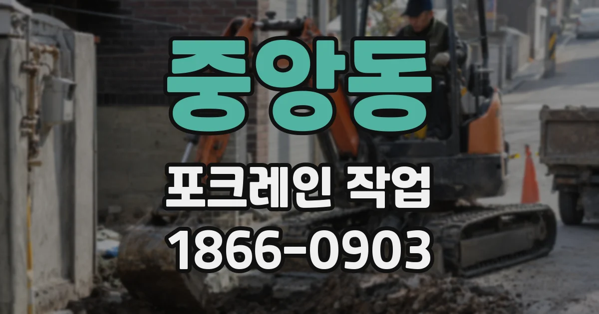중앙동 포크레인 작업