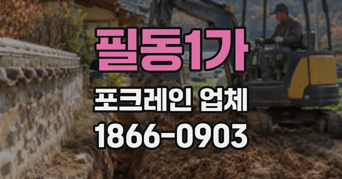필동1가 포크레인 업체
