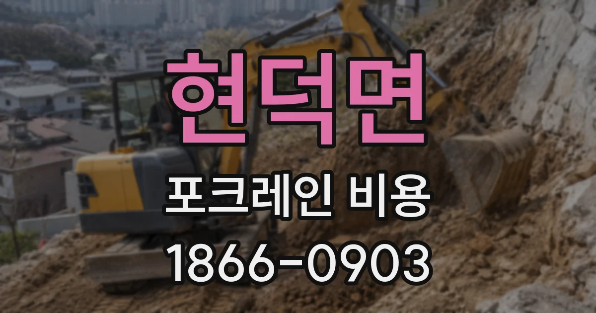 현덕면 포크레인 비용