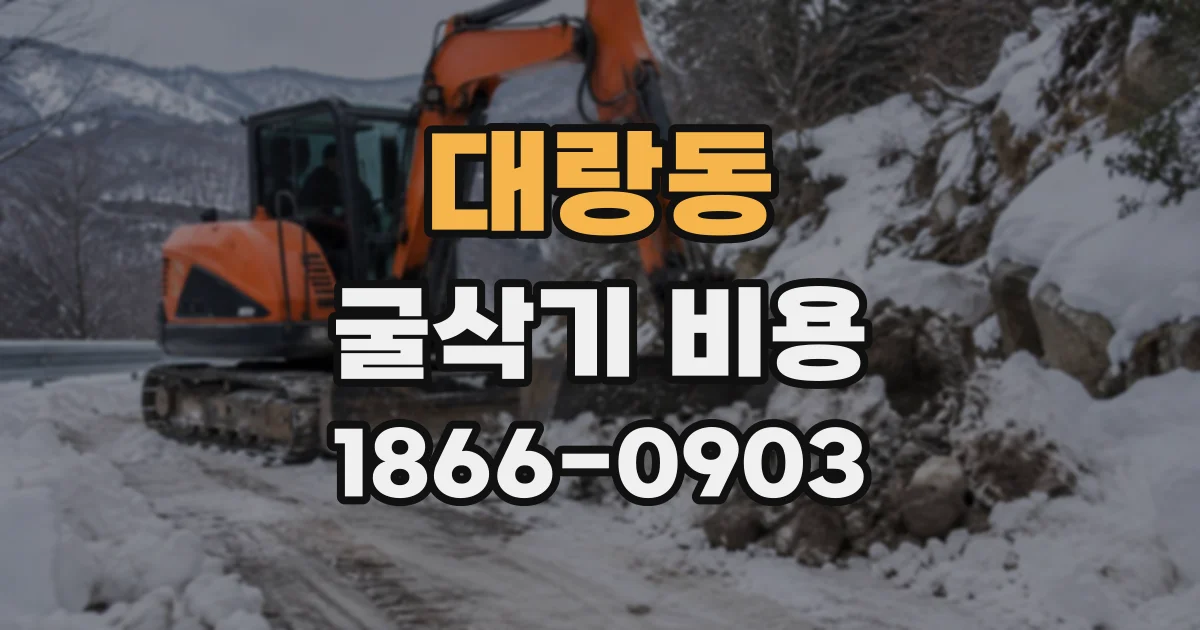 대랑동 굴삭기비용