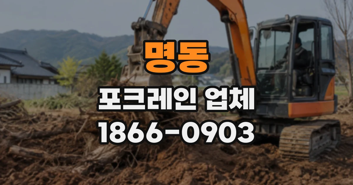 명동 포크레인업체