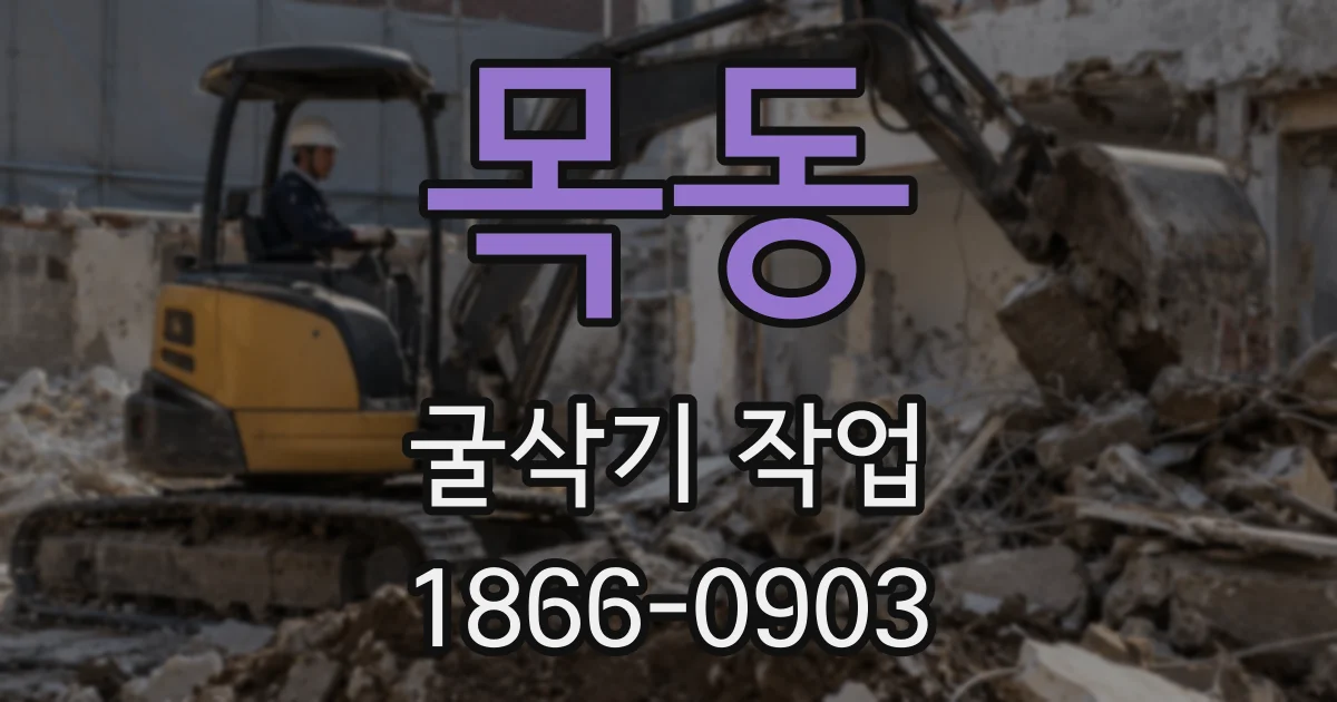목동 굴삭기 작업