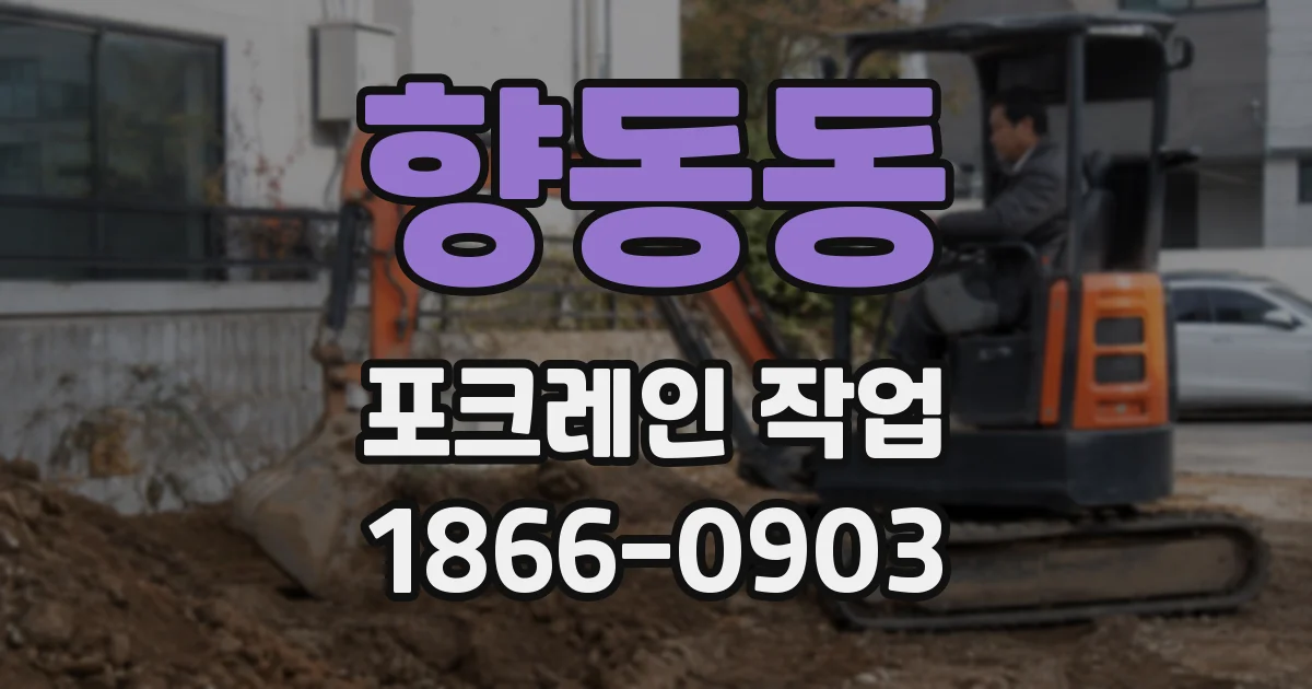 향동동 포크레인 작업