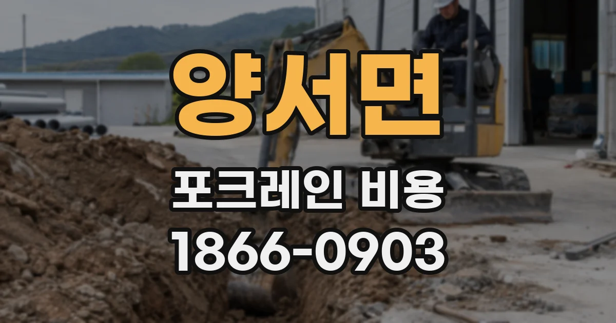 양서면 포크레인 비용