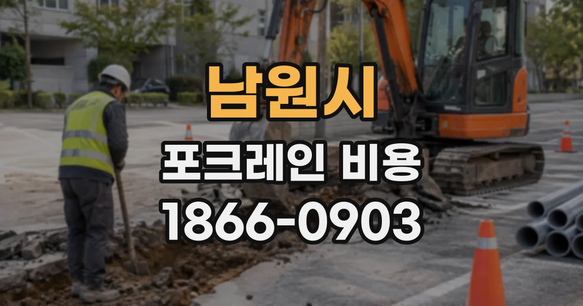 남원시 포크레인비용