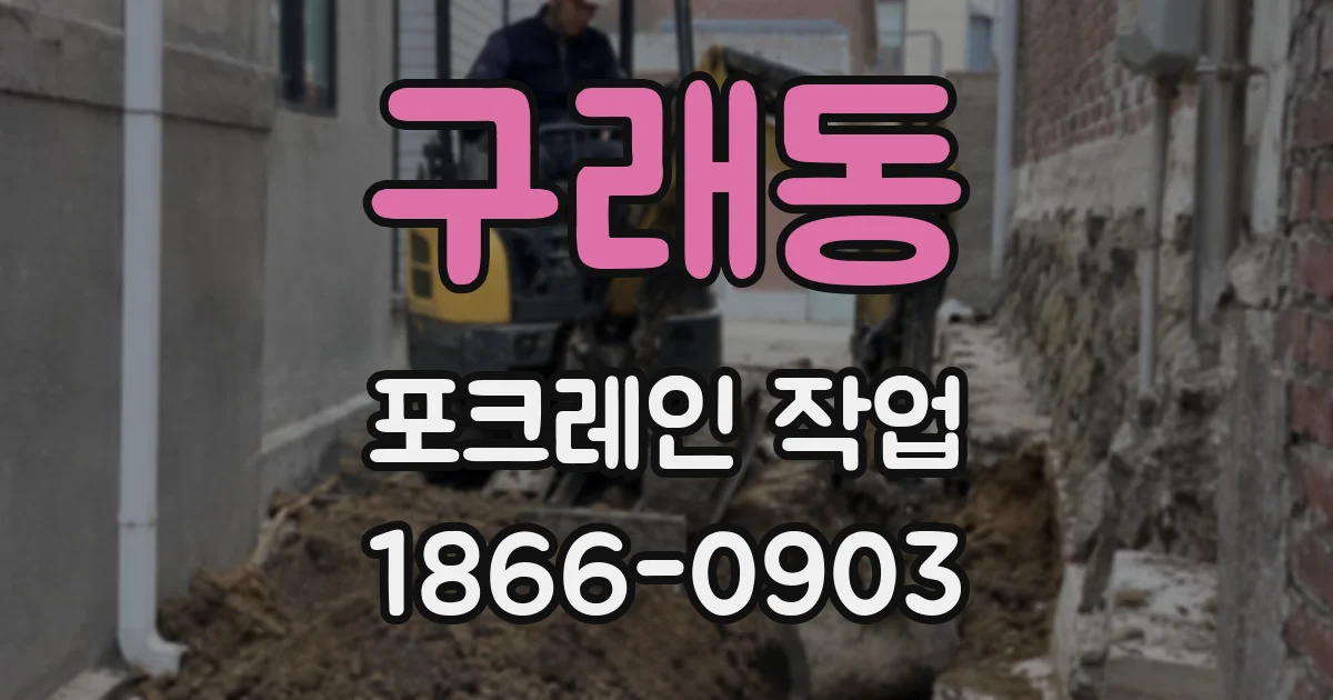 구래동 포크레인 작업
