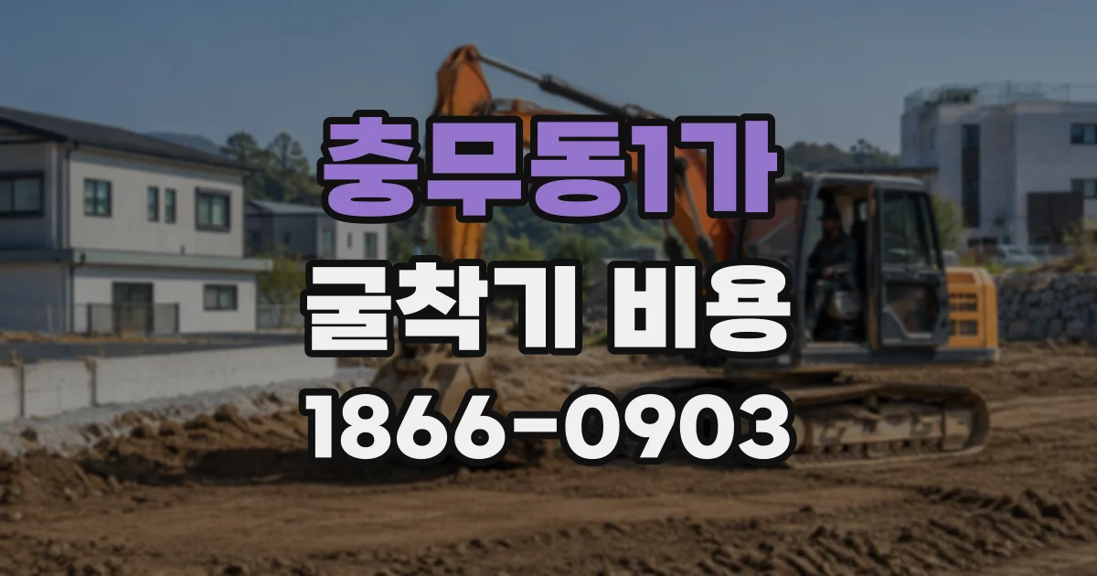 충무동1가 굴착기비용