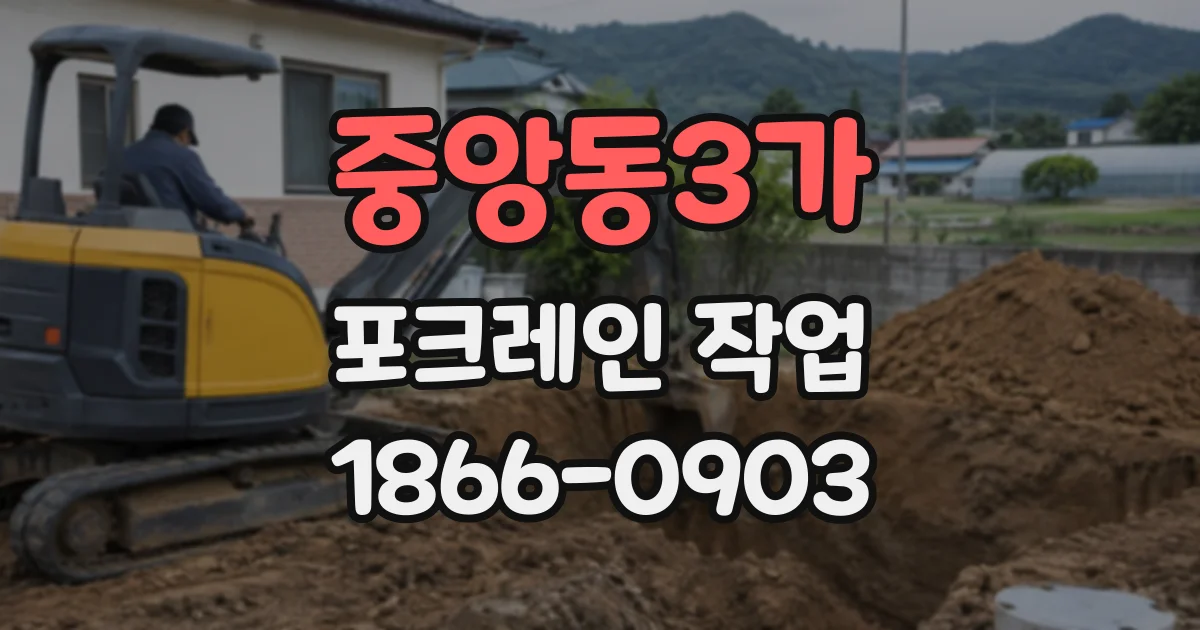 중앙동3가 포크레인작업