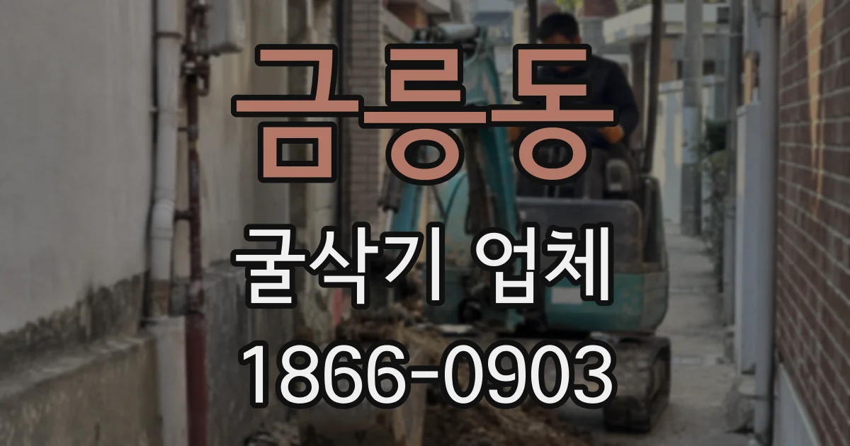 금릉동 굴삭기 업체