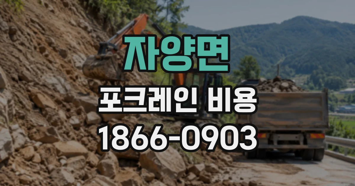 자양면 포크레인비용