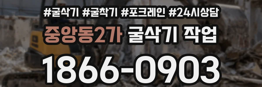 중앙동2가 굴삭기 작업
