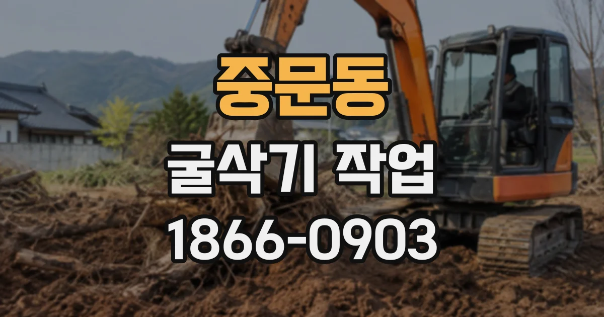 중문동 굴삭기작업