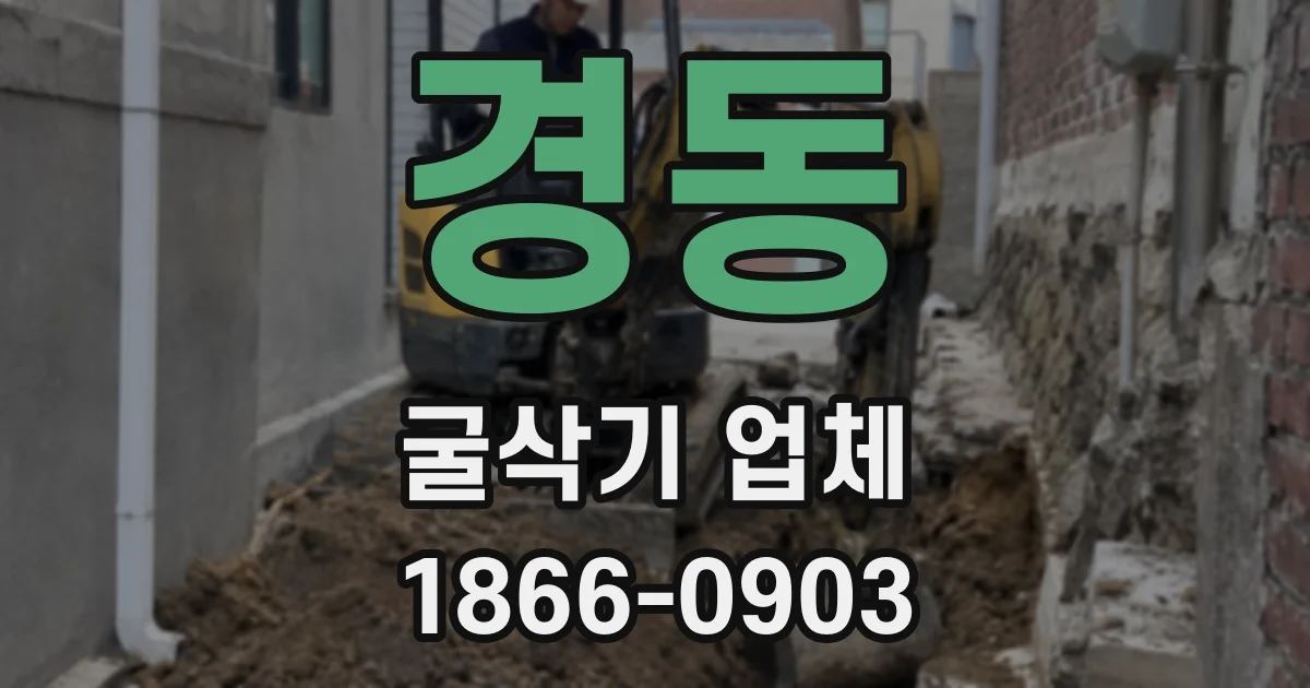 경동 굴삭기 업체