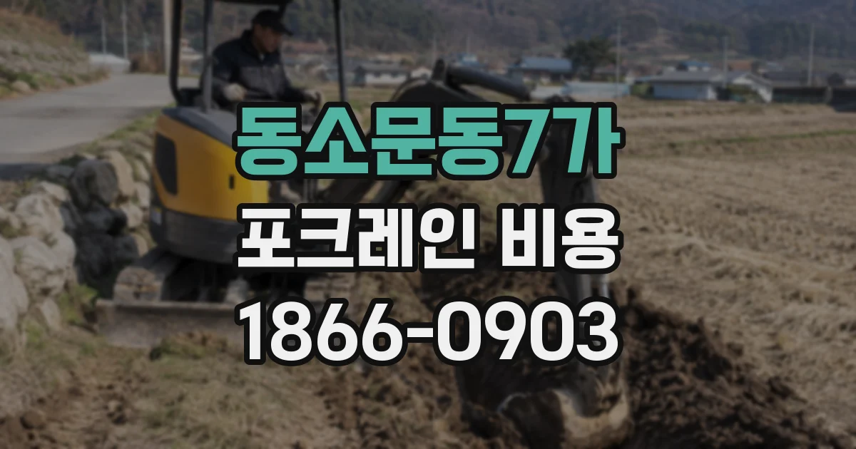 동소문동7가 포크레인 비용