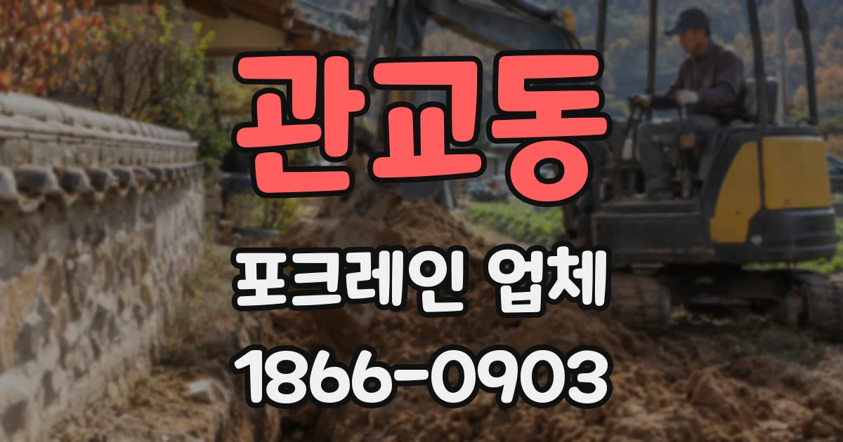 관교동 포크레인 업체