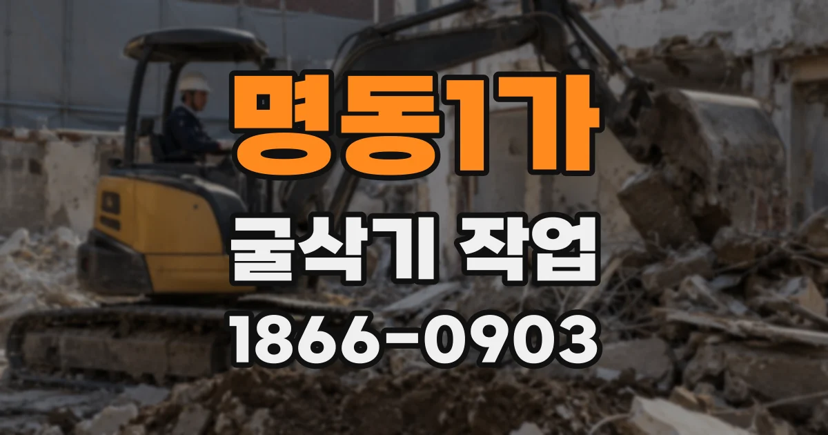 명동1가 굴삭기 작업