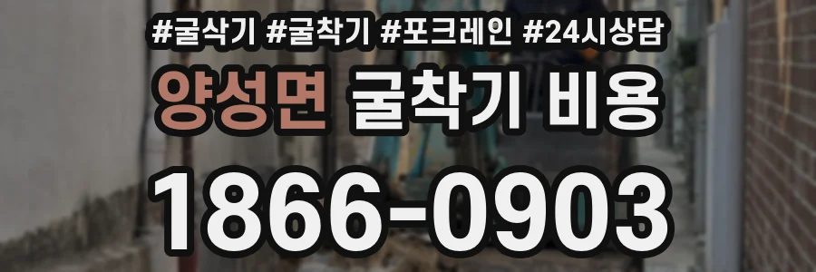 양성면 굴착기 비용