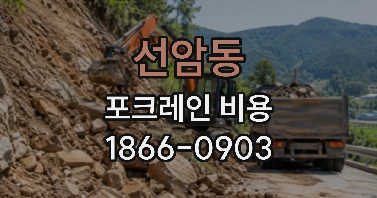 선암동 포크레인비용