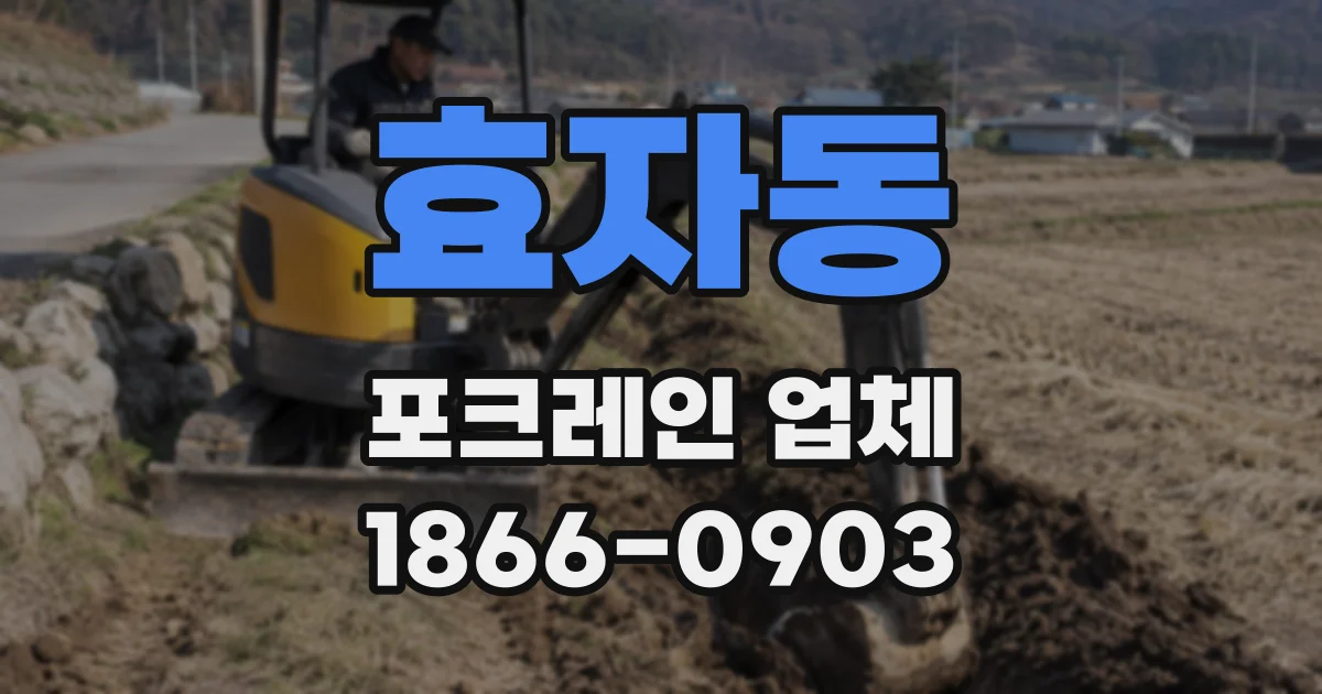효자동 포크레인 업체