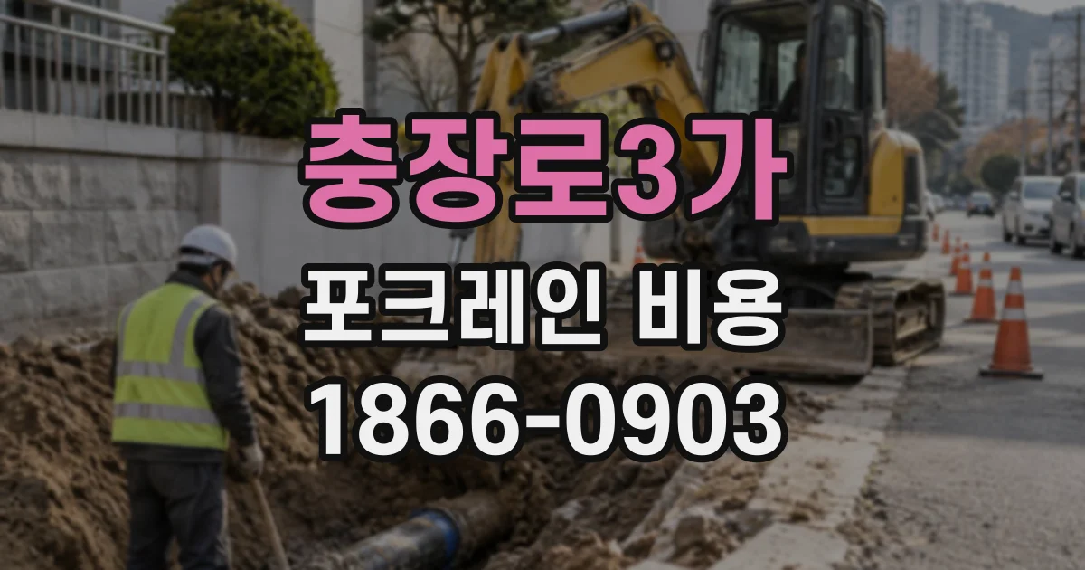충장로3가 포크레인비용