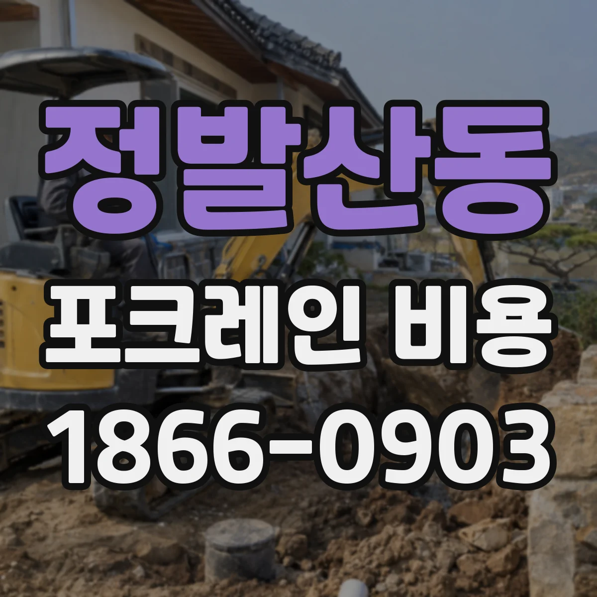 정발산동 포크레인 비용