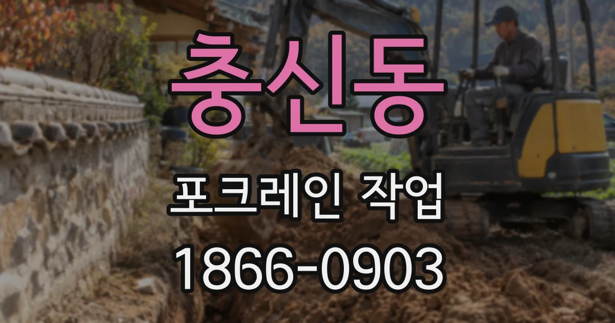 충신동 포크레인 작업