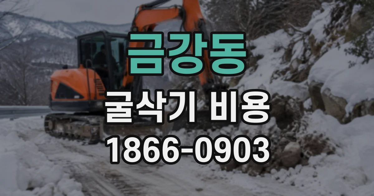 금강동 굴삭기비용