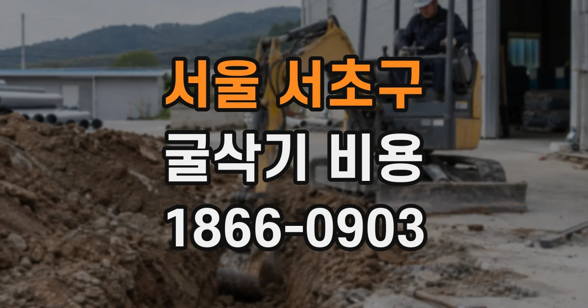 서울 서초구 굴삭기 비용