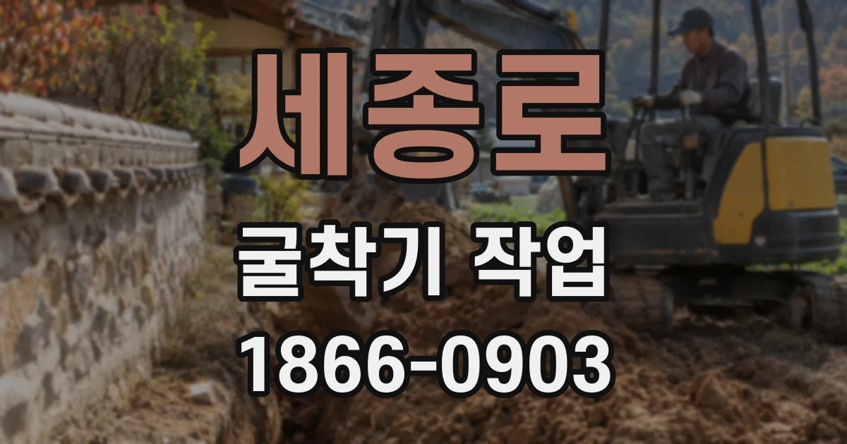 세종로 굴착기 작업