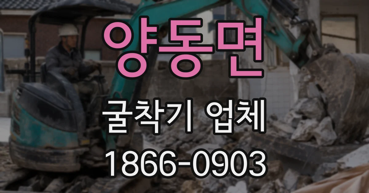 양동면 굴착기 업체