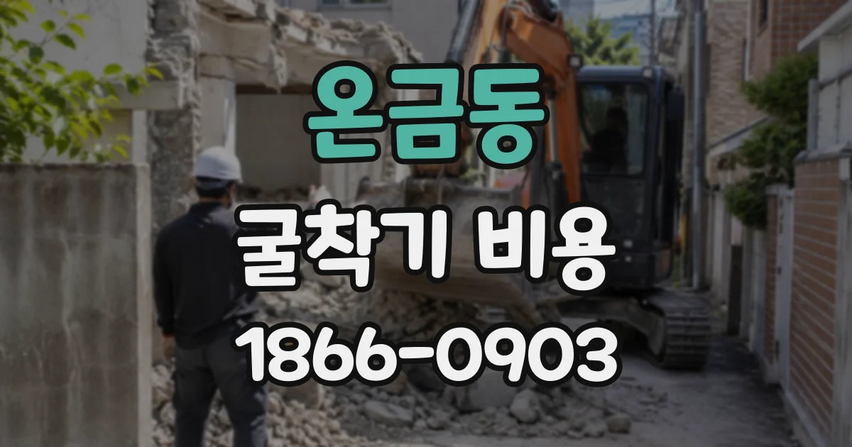 온금동 굴착기비용