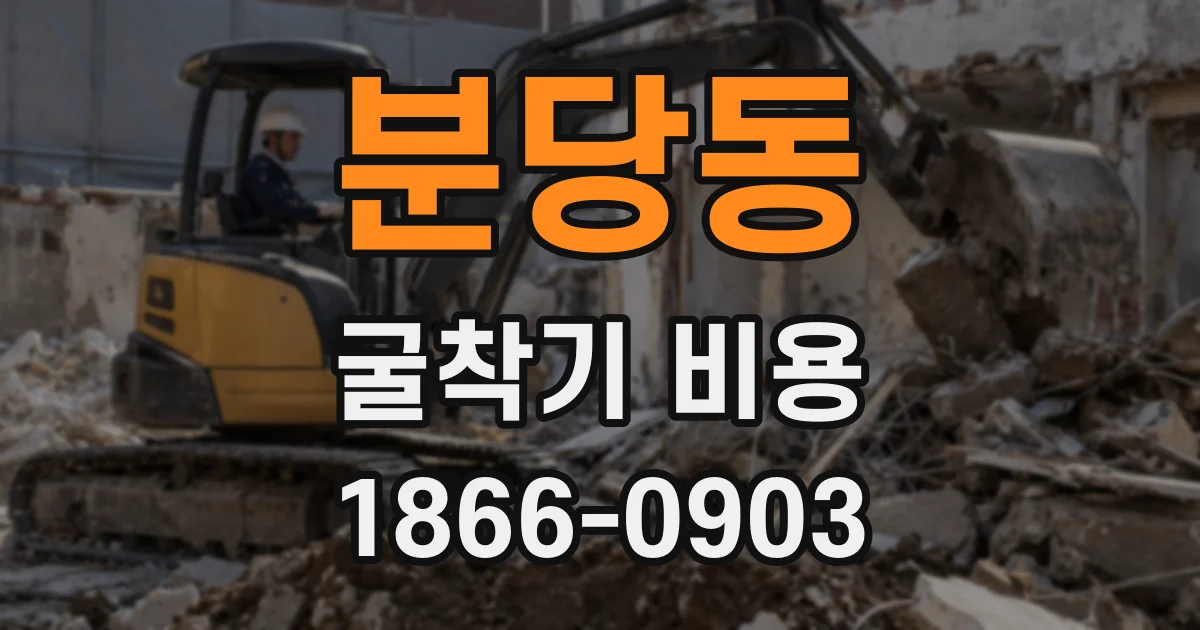 분당동 굴착기 비용