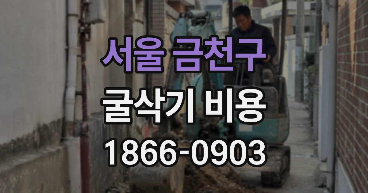 서울 금천구 굴삭기 비용