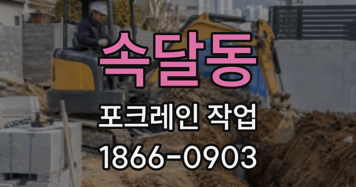 속달동 포크레인 작업