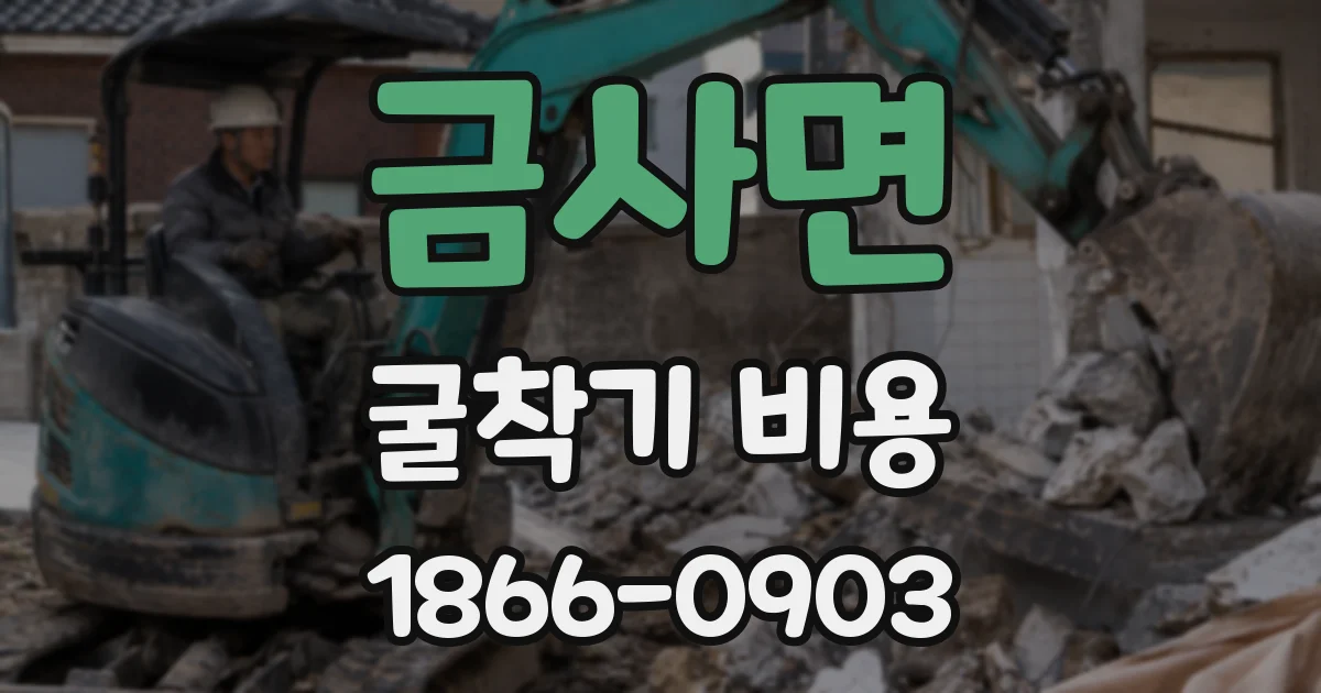 금사면 굴착기 비용