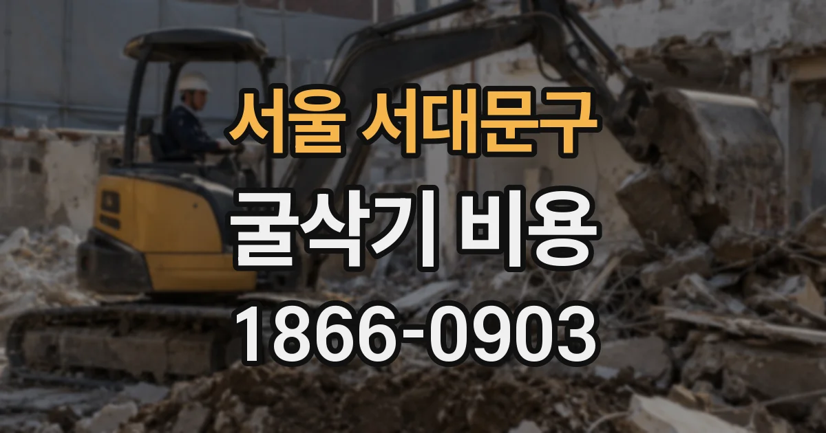 서울 서대문구 굴삭기 비용