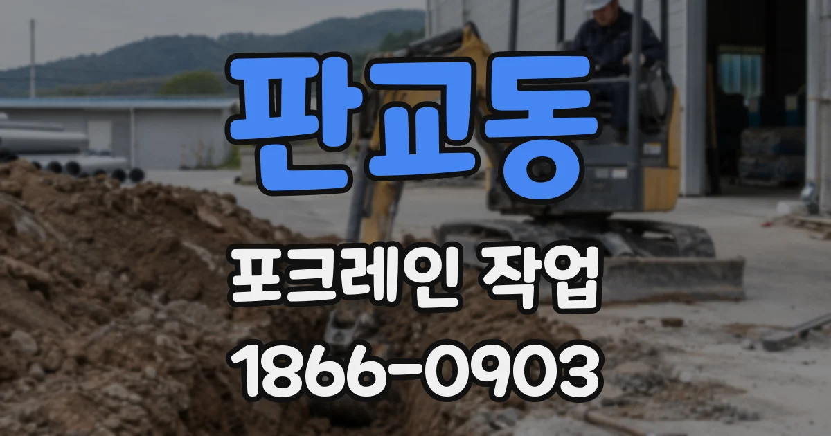 판교동 포크레인 작업