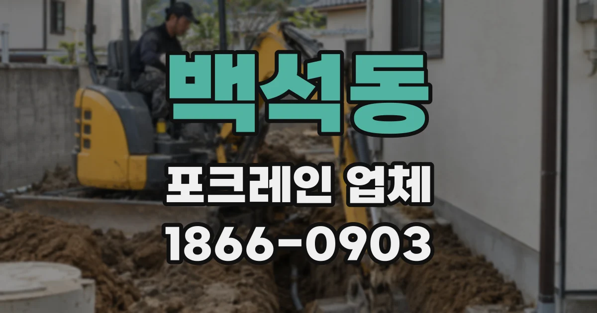 백석동 포크레인 업체