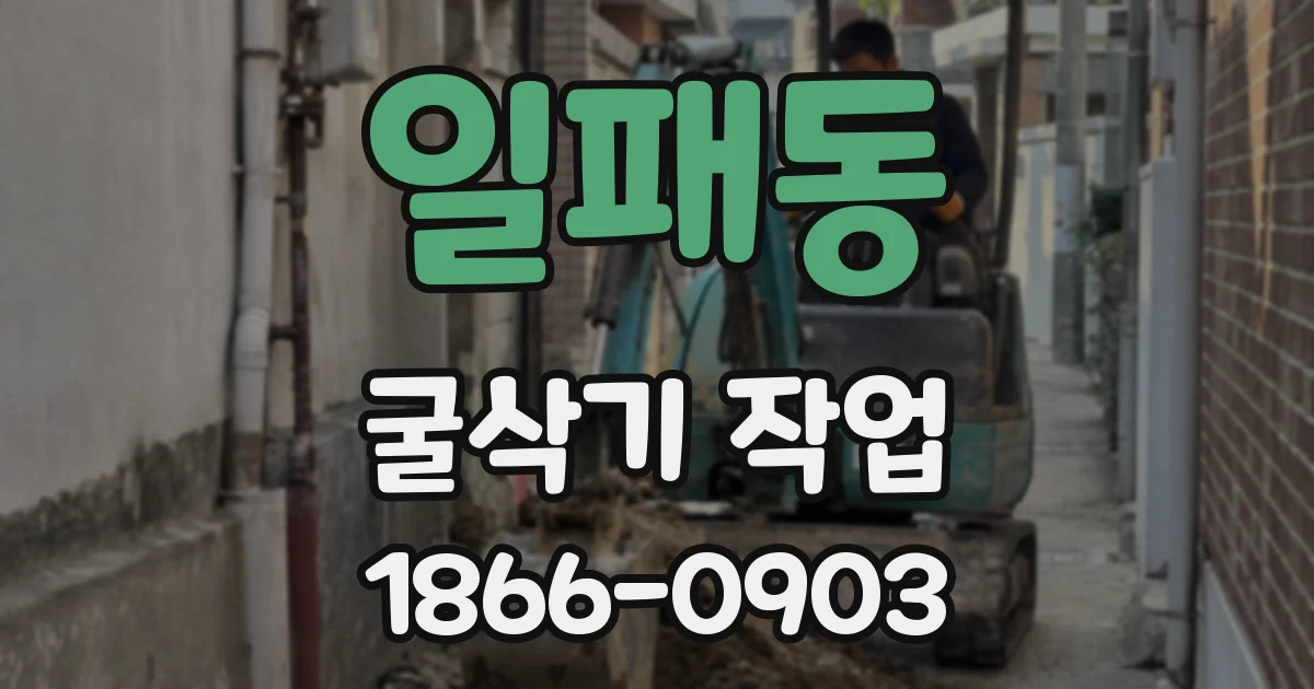 일패동 굴삭기 작업