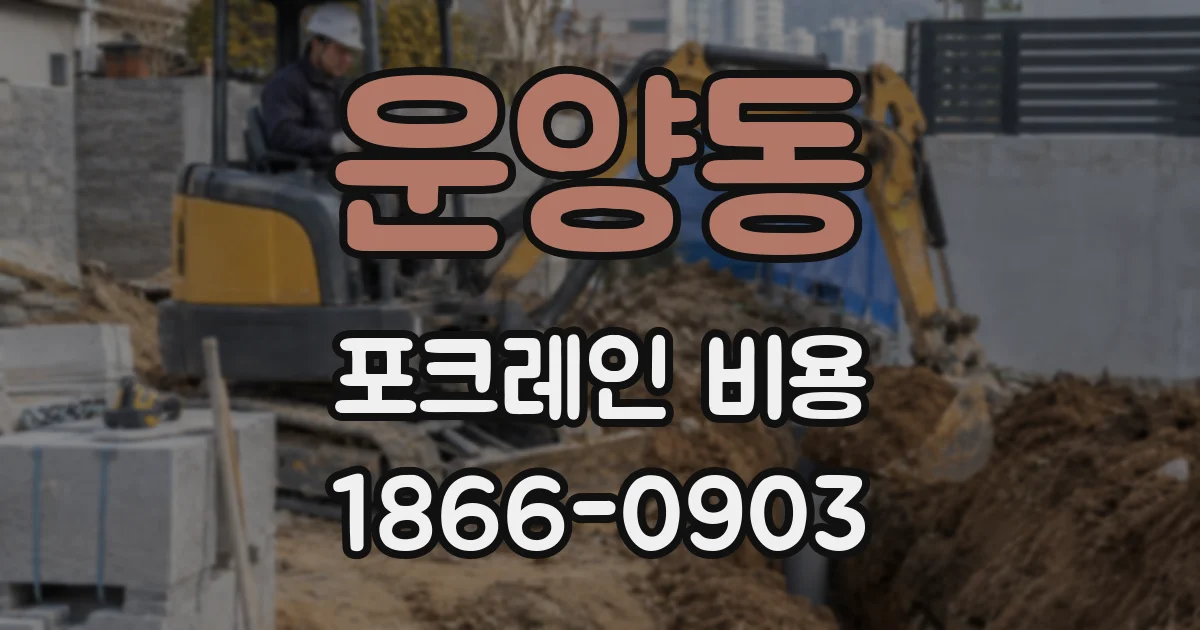 운양동 포크레인 비용